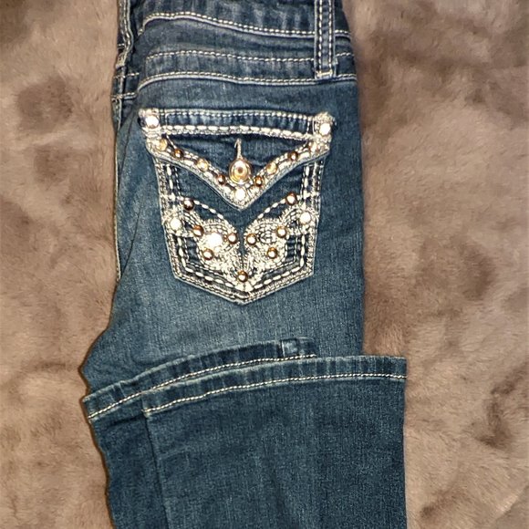 Ladies Project Indigo Blue Jeans Embellished/Embroidered Size 3/30 Inseam - Picture 3 of 5